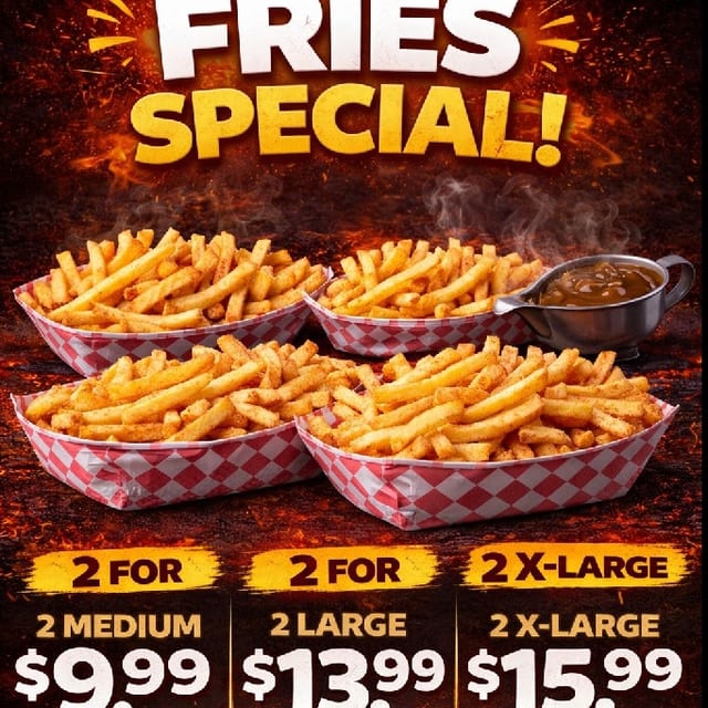 2 Medium Fries.