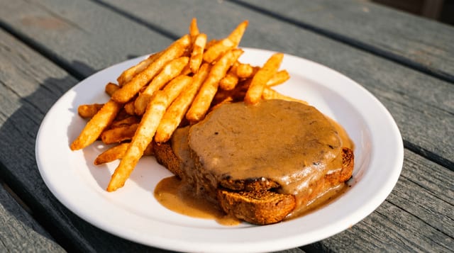 Hot Hamburger Sandwich.