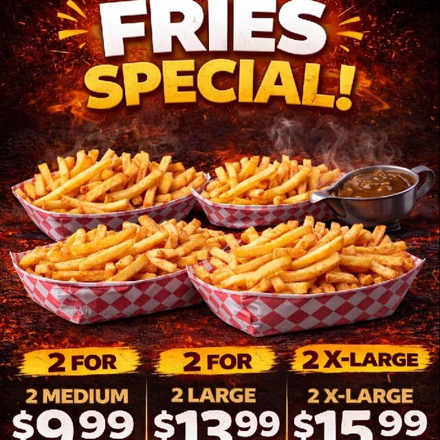2 X-Large Fries.