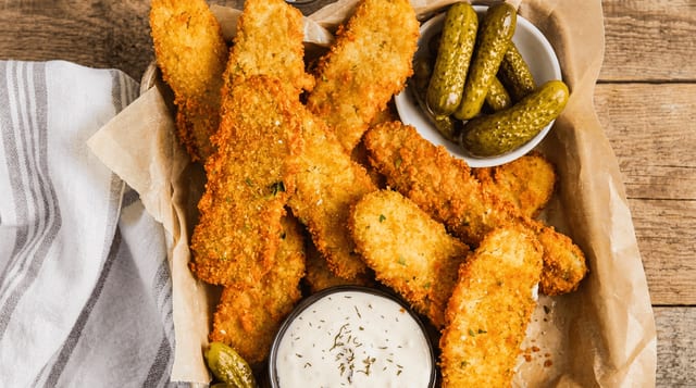 Breaded Dill Pickles.
